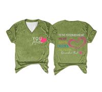 Genérico Camisas Mujer Manga Corta Blusas La Detrás De Mí: Eres Increíblemente Y Recuerda Esa Camiseta Estampada Tunica Verano Ropas Ropa Casual Top Algodon Womens T Shirts Camisetas Roupas Verde XL