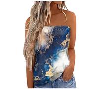 Genérico Camisas Mujer sin Mangas Verano Top de Tubo Bandeau Tank Tops sin Tirantes Camiseta de Tirantes Flowy Vest Shirt