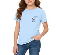 Genérico Camiseta Azul niña, cómodas y elásticas, no Pierde Color ni se Encoge, Prenda Duradera para Diario