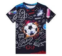 Genérico Camiseta Blanca NiñO - Camiseta de Manga Corta con Estampado 3D Divertida y Casual para niños (de 2 a 13 años)