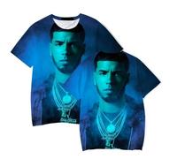 Genérico Camiseta con Estampado 3D del Rapero Anuel AA, Ropa de Calle de Moda, Camisetas de Hip Hop de Gran tamaño de Manga Corta para Hombres y Mujeres (1 S)