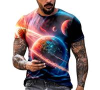 Genérico Camiseta Corta Hombre - Camiseta Hombre XXL Camiseta Informal y cómoda de Manga Corta con Estampado de Estrellas para Hombre