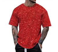 Genérico Camiseta Corta Hombre - Camisetas Blancas Hombre Camiseta de Manga Corta con Estampado 3D de Lentejuelas para Hombre Estilo Dos
