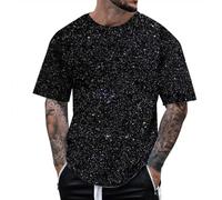 Genérico Camiseta Corta Hombre - Camisetas Blancas Hombre Camiseta de Manga Corta con Estampado 3D de Lentejuelas para Hombre Estilo Dos