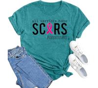 Genérico Camiseta Cuello Redondo Camiseta de concienciación sobre el cáncer de Mama con Lazo Rosa para Luchar contra el cáncer 2025