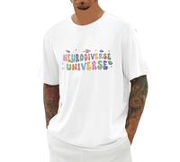 Genérico Camiseta de Autismo para Mujeres Y Hombres Ajuste Holgado Camiseta Manga Corta con Cuello Redondo Ligera Deportiva Conciencia sobre el Autismo Tallas Grandes