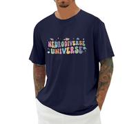 Genérico Camiseta de Autismo para Mujeres Y Hombres Ajuste Holgado Camiseta Manga Corta con Cuello Redondo Ligera Deportiva Conciencia sobre el Autismo Tallas Grandes