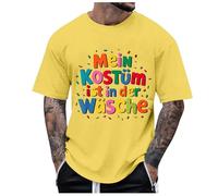 Genérico Camiseta De Carnaval para Hombre - T-Shirt Hombre Camiseta de Carnaval con Estampado de Color Mein Soild Kostüm ist In Der Wäsche (Yellow XXL)