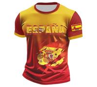 Genérico Camiseta De EspañA para Hombre,Camiseta De Manga Corta Estilo Torero para Uso Diario Top Ligero De Cuello Redondo para Un Look Casual CláSico