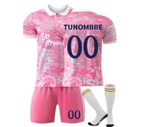 Genérico Camiseta de Fútbol Niño Personalizada 2025 2026 con Nombre y Número, Equipación Completa con Camiseta, Pantalón Corto y Calcetines, Conjunto Deportivo para Entrenamiento y Regalo para Fans