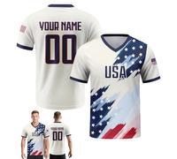 Genérico Camiseta de fútbol Personalizada, Camiseta de fútbol Nacional Personalizada con Nombre/número, Regalo Personalizado para fanáticos de Camisetas para Hombres, Mujeres y jóvenes (Ameri-ca)