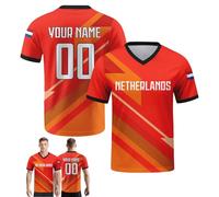 Genérico Camiseta de fútbol Personalizada, Camiseta de fútbol Nacional Personalizada con Nombre/número, Regalo Personalizado para fanáticos de Camisetas para Hombres, Mujeres y jóvenes (Net-herlands)