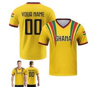 Genérico Camiseta de fútbol Personalizada, Camiseta de fútbol Nacional Personalizada con Nombre/número, Regalo Personalizado para fanáticos de Camisetas para Hombres, Mujeres y jóvenes (Gha-na)