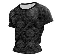 Generico Camiseta de hombre con cuello redondo de manga corta de verano Mitología Norrena Camisa Hombre Manga Corta Algodón Camiseta Pirata Medieval para el Tiempo Libre y las Vacaciones, K Black, XL
