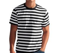 Generico Camiseta de hombre de manga corta T-Shirts para hombre con impresión bordada vintage T-Shirts de hombre Streetwear Nozioni di Base Verano Camisetas Hombre Manga Corta Trabajo S-5XL, Negro-A