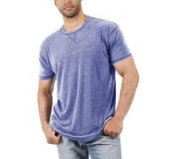 Genérico Camiseta de Hombre Lisa Oversize Top Vintage Camiseta Básica de Cuello Redondo Camisa con Cremallera Camisa Casual Hombre de Manga Corta Cuello Redondo