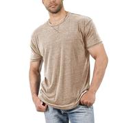 Genérico Camiseta de Hombre Lisa Oversize Top Vintage Camiseta Básica de Cuello Redondo Camisa con Cremallera Camisa Casual Hombre de Manga Corta Cuello Redondo