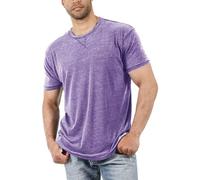 Genérico Camiseta de Hombre Lisa Oversize Top Vintage Camiseta Básica de Cuello Redondo Camisa con Cremallera Camisa Casual Hombre de Manga Corta Cuello Redondo
