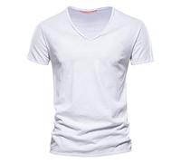 Generico Camiseta de manga corta para hombre con impresión bordada vintage para hombre, Streetwear Nozioni di Base de verano, camiseta de hombre de algodón, elástica y cómoda, blanco-3, XXL