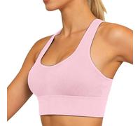 Genérico Camiseta de tirantes acanalada corta con cuello alto para mujer, ropa informal, cómoda y elegante, rosa, L