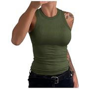 Genérico Camiseta de Tirantes para Mujer Camisetas Tops Elástica Transpirable Verano Casual Holgado Tank Entrenamiento Camisa Sin Mangas Tallas Grandes Deportivo Yoga