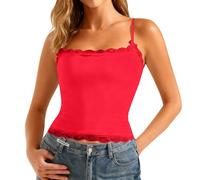 Genérico Camiseta de Tirantes para Mujer,Tirantes Finos Elegante Blusa básica Casual Holgado Tank Tops Slim Fit Basic Shirt Club Party Streetwear IR al Trabajo, Citas, Vacaciones