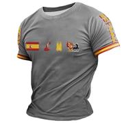 Genérico Camiseta EspañA 2026 Hombre,Camiseta con Estampado De Torero EspañOl para Uso Casual Manga Corta con Estampado Frontal Corte CóModo Ideal para El DíA A DíA