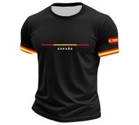 Genérico Camiseta EspañA 2026 para Hombre,Camiseta De Manga Corta Estilo Torero para Uso Diario Top Ligero De Cuello Redondo para Un Look Casual CláSico