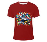 Genérico Camiseta EspañA 2026 para Mujer,Camiseta De Manga Corta con Cuello Redondo Y Estampado GráFico De Tejido Suave Ideal para Aficionados Al Deporte