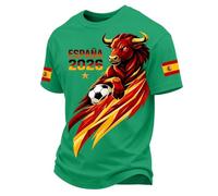 Genérico Camiseta EspañA Futbol,Camisetas Deporte Hombre Manga Corta Estilo Torero Camisa Futbol Retro Fan T Shirt Ligero De Cuello Redondo para Un Look Casual CláSico