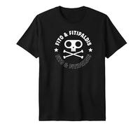 Genérico Camiseta Fito & Fitipaldis Logo Hombre Negra 100% Algodón (FR/ES, Letras, L, Regular, Regular)