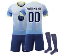 Genérico Camiseta Fútbol Barcelona 24/25/26 Personalizadas Nombre y Número, equipación Fútbol con Conjunto Top Pantalón Corto y Calcetines Regalo de Fútbol para Hombres y Niño
