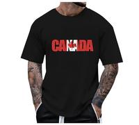 Genérico Camiseta Gimnasio Hombre - Camiseta con Estampado Parcial del DíA Nacional De Canadá De Moda De Verano para Hombre Camisa Hombre Oferta Flash