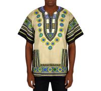 Genérico Camiseta Hombre Africana Dashiki Motivo étnico Tradicional Talla Grande Vestido de Fiesta Musulmán Medio Oriente Camiseta para Ramadán Islámico Abaya Caftán Qamis