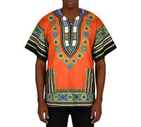 Genérico Camiseta Hombre Africana Dashiki Motivo étnico Tradicional Talla Grande Vestido de Fiesta Musulmán Medio Oriente Camiseta para Ramadán Islámico Abaya Caftán Qamis