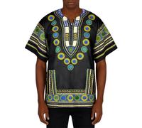 Genérico Camiseta Hombre Africana Dashiki Motivo étnico Tradicional Talla Grande Vestido de Fiesta Musulmán Medio Oriente Camiseta para Ramadán Islámico Abaya Caftán Qamis
