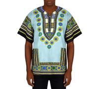 Genérico Camiseta Hombre Africana Dashiki Motivo étnico Tradicional Talla Grande Vestido de Fiesta Musulmán Medio Oriente Camiseta para Ramadán Islámico Abaya Caftán Qamis