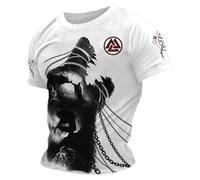 Genérico Camiseta Hombre con Estampado de Escorpión Informal Retro 3D Parte Superior de Chándal Manga Corta Camisetas Unisex con Estampado 3D de Jesús Biblia Templarios Tatuaje Fe Religiosa