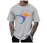 Genérico Camiseta Hombre Manga Corta - Camiseta De Manga Corta con Cuello Redondo Y Manga Corta para Hombre Camiseta De Fútbol Doodle Tiro Violento Verano Calle