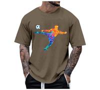 Genérico Camiseta Hombre Manga Corta - Camiseta De Manga Corta con Cuello Redondo Y Manga Corta para Hombre Camiseta De Fútbol Doodle Tiro Violento Verano Calle