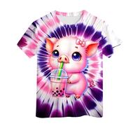 Genérico Camiseta Infantil para Niños - Camiseta de neón teñida para niños y niñas Camiseta teñida Camiseta Hippies Camiseta para niños Mayores Talla 6 a 16 años (4-5 Years)