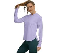 Genérico Camiseta Informal para Entrenamiento físico y Uso Diario cómodo (Light Purple, S)