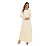 Genérico Camiseta Larga Musulmana para Mujer, Abaya Damas Gasa Islámica Longitud Completa Árabe Dishdasha Kandoura Abaya Vestido Ramadán Caftán De Oración