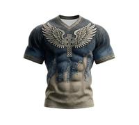 Genérico Camiseta Legendaria Hombre Fenriswolf Impresión en el Pecho de Lobo Fenrir Regalos Nórdicos Vikingos Valhalla para Hombres Camiseta Wikingo Odin Thor Valhalla