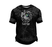 Genérico Camiseta Legendaria Hombre Fenriswolf Impresión en el Pecho de Lobo Fenrir Regalos Nórdicos Vikingos Valhalla para Hombres Camiseta Wikingo Odin Thor Valhalla