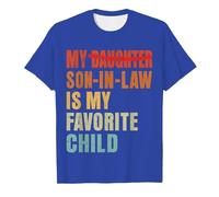 Genérico Camiseta Manga Corta Casual con Estampado de Letras Escote Redondo Camiseta Básica para el Día A Día “My Son In Law Is My Favorite Child” Camisetas Familiar Vintage Divertida