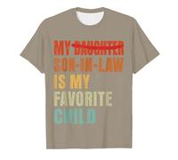 Genérico Camiseta Manga Corta Casual con Estampado de Letras Escote Redondo Camiseta Básica para el Día A Día “My Son In Law Is My Favorite Child” Camisetas Familiar Vintage Divertida