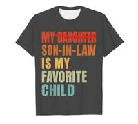 Genérico Camiseta Manga Corta Casual con Estampado de Letras Escote Redondo Camiseta Básica para el Día A Día “My Son In Law Is My Favorite Child” Camisetas Familiar Vintage Divertida