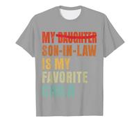 Genérico Camiseta Manga Corta Casual con Estampado de Letras Escote Redondo Camiseta Básica para el Día A Día “My Son In Law Is My Favorite Child” Camisetas Familiar Vintage Divertida