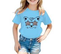 Genérico Camiseta Manga Corta Niña Camiseta Informal De Manga Corta Y Cuello Redondo para Niñas Ideal para El Verano